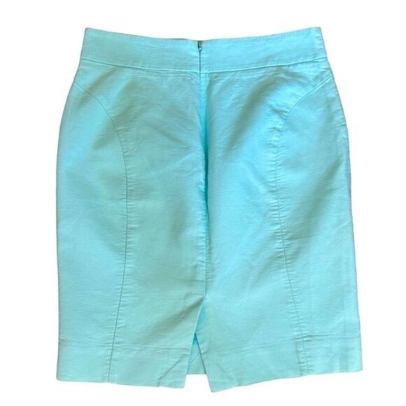 J Crew Women’s Pencil Skirt Aqua Blue Cotton Size 4 - Picture 2 of 9